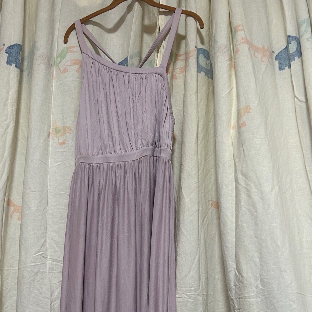 Kimchi Blue One Shoulder Lavender Dress Criss Cross Back Maxi Dress L